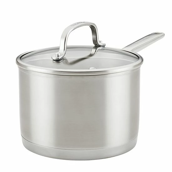 KitchenAid 3-Ply Base Stainless Steel 3-qt. Saucepan With Lid 3 KitchenAid 3-Ply Base Stainless Steel 3-qt. Saucepan With Lid