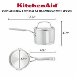 KitchenAid 3-Ply Base Stainless Steel 1.5-qt. Saucepan With Pour Spouts -KitchenAid Shop unnamed file 1162