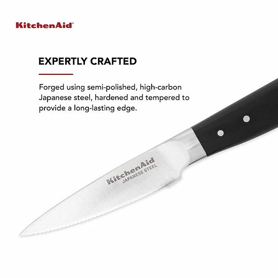KitchenAid KO35DSSOHOBA Gourmet 3.5-in. Forged Serrated Paring Knife With Sheath 6 KitchenAid KO35DSSOHOBA Gourmet 3.5-in. Forged Serrated Paring Knife With Sheath - Image 4