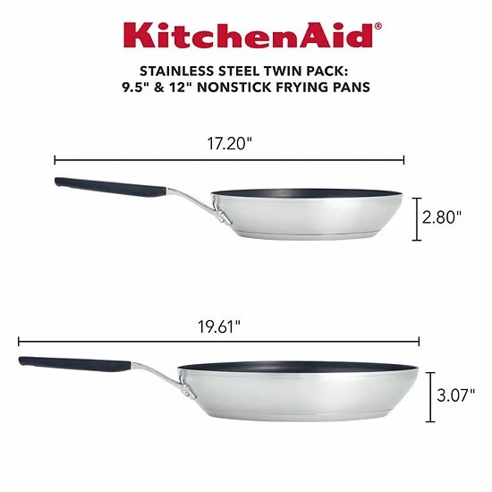 KitchenAid® 2-pc. Stainless Steel Nonstick Frypan Set 6 KitchenAid® 2-pc. Stainless Steel Nonstick Frypan Set - Image 4