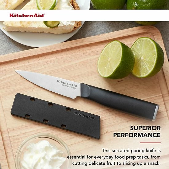 KitchenAid KE35DSEOHOBA Classic 3.5-in. Serrated Paring Knife With Sheath 4 KitchenAid KE35DSEOHOBA Classic 3.5-in. Serrated Paring Knife With Sheath - Image 2