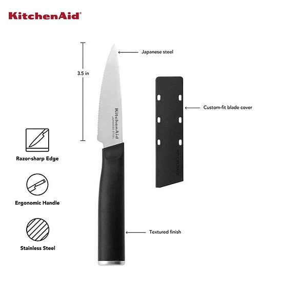 KitchenAid KE35DSEOHOBA Classic 3.5-in. Serrated Paring Knife With Sheath 5 KitchenAid KE35DSEOHOBA Classic 3.5-in. Serrated Paring Knife With Sheath - Image 3