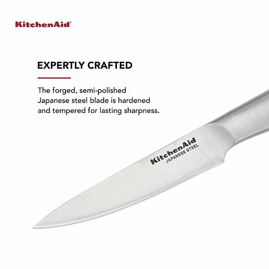 KitchenAid Gourmet 4.5-in. Serrated Paring Knife With Blade Cover 8 KitchenAid Gourmet 4.5-in. Serrated Paring Knife With Blade Cover - Image 6