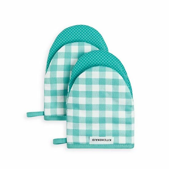KitchenAid Gingham Mini Oven Mitt 2-pk. Gray 3 KitchenAid Gingham Mini Oven Mitt 2-pk. Gray