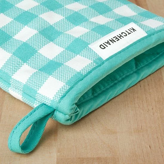 KitchenAid Gingham Mini Oven Mitt 2-pk. Gray 4 KitchenAid Gingham Mini Oven Mitt 2-pk. Gray - Image 2
