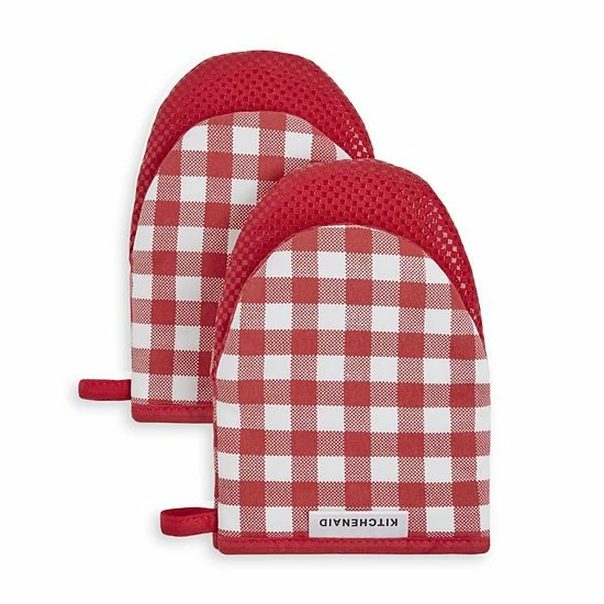 KitchenAid Gingham Mini Oven Mitt 2-pk. Gray 10 KitchenAid Gingham Mini Oven Mitt 2-pk. Gray - Image 8