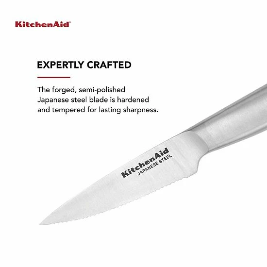 KitchenAid Gourmet 3.5-in. Serrated Paring Knife With Blade Cover 8 KitchenAid Gourmet 3.5-in. Serrated Paring Knife With Blade Cover - Image 6