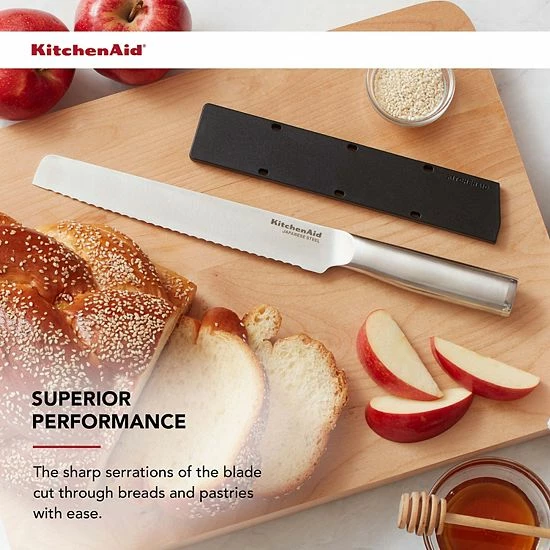KitchenAid Gourmet 8-in. Bread Knife With Blade Cover 4 KitchenAid Gourmet 8-in. Bread Knife With Blade Cover - Image 2