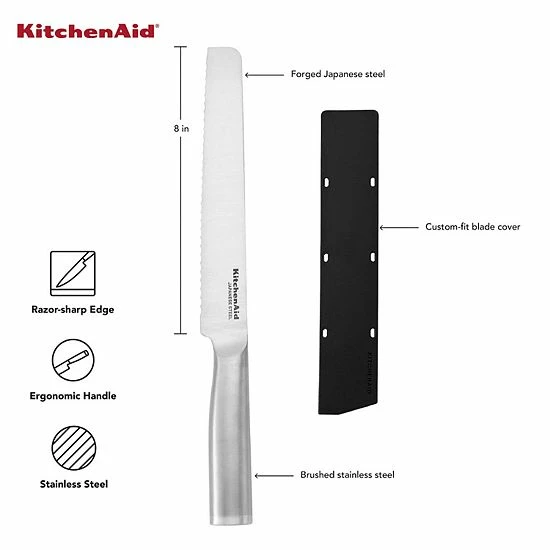 KitchenAid Gourmet 8-in. Bread Knife With Blade Cover 10 KitchenAid Gourmet 8-in. Bread Knife With Blade Cover - Image 8