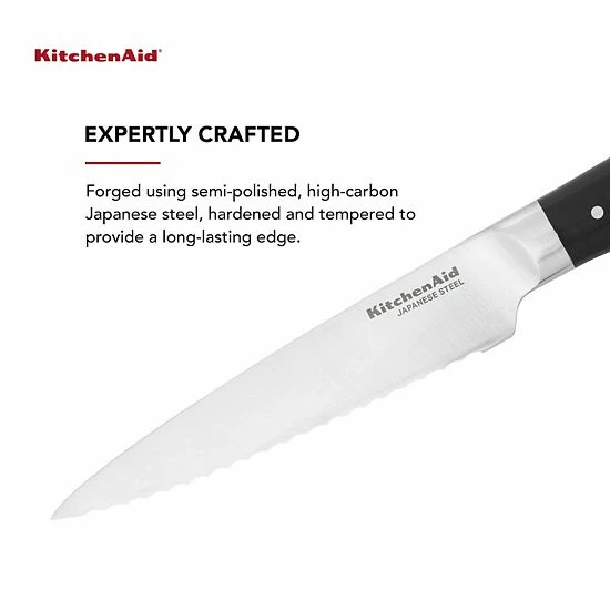 KitchenAid KO55LSSOHOBA Gourmet 5.5-in. Forged Serrated Utility Knife With Sheath 6 KitchenAid KO55LSSOHOBA Gourmet 5.5-in. Forged Serrated Utility Knife With Sheath - Image 4