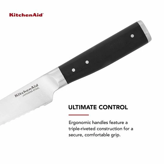 KitchenAid KO55LSSOHOBA Gourmet 5.5-in. Forged Serrated Utility Knife With Sheath 7 KitchenAid KO55LSSOHOBA Gourmet 5.5-in. Forged Serrated Utility Knife With Sheath - Image 5