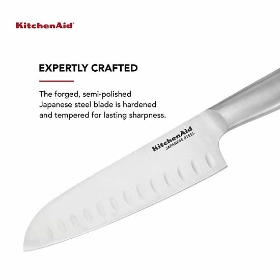 KitchenAid Gourmet 7-in. Santoku Knife With Blade Cover 5 KitchenAid Gourmet 7-in. Santoku Knife With Blade Cover - Image 3