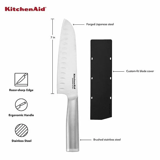 KitchenAid Gourmet 7-in. Santoku Knife With Blade Cover 10 KitchenAid Gourmet 7-in. Santoku Knife With Blade Cover - Image 8