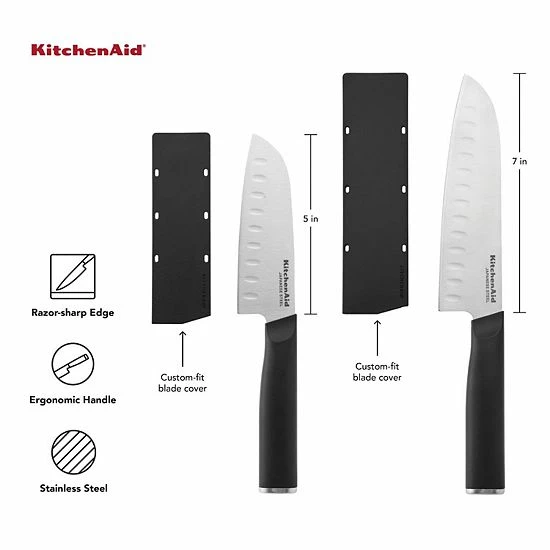 KitchenAid KE2PTHEOHOBA Classic 2-pc. Santoku Knife Set With Sheaths 5 KitchenAid KE2PTHEOHOBA Classic 2-pc. Santoku Knife Set With Sheaths - Image 3