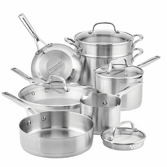 KitchenAid® 3-Ply 11-pc. Stainless Steel Cookware Set 3 KitchenAid® 3-Ply 11-pc. Stainless Steel Cookware Set