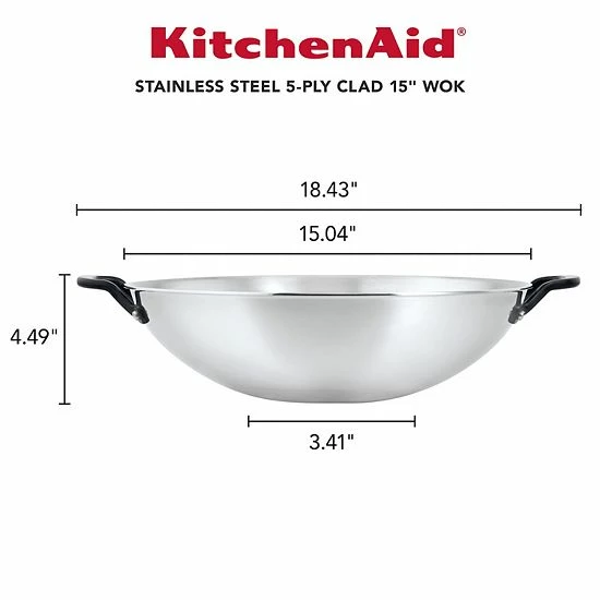 KitchenAid® 5-Ply Clad 15-in. Stainless Steel Wok 8 KitchenAid® 5-Ply Clad 15-in. Stainless Steel Wok - Image 6