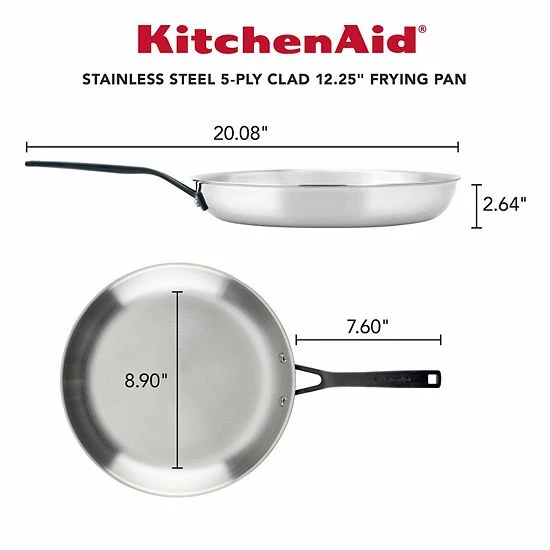 KitchenAid® 5-Ply Clad 12.25-in. Stainless Steel Frypan 8 KitchenAid® 5-Ply Clad 12.25-in. Stainless Steel Frypan - Image 6