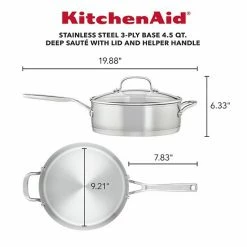 KitchenAid 3-Ply Base Stainless Steel 4.5-qt. Deep Sauté Pan With Helper Handle And Lid 11 KitchenAid 3-Ply Base Stainless Steel 4.5-qt. Deep Sauté Pan With Helper Handle And Lid -KitchenAid Shop unnamed file 791