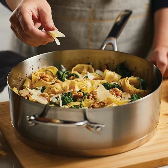 KitchenAid 3-Ply Base Stainless Steel 4.5-qt. Deep Sauté Pan With Helper Handle And Lid 8 KitchenAid 3-Ply Base Stainless Steel 4.5-qt. Deep Sauté Pan With Helper Handle And Lid - Image 6