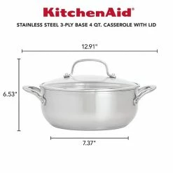 KitchenAid® 3-Ply 4-qt. Stainless Steel Casserole With Lid -KitchenAid Shop unnamed file 809