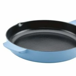 KitchenAid Enameled Cast-Iron Skillet With Helper Handle Blue -KitchenAid Shop unnamed file 829
