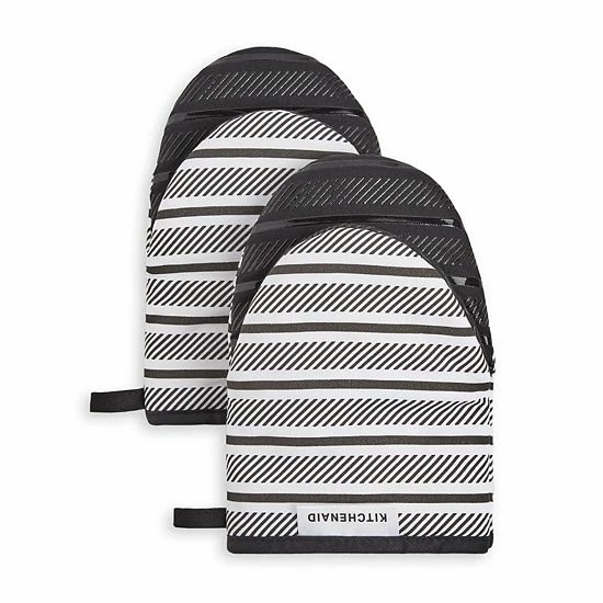 KitchenAid Albany 2-pc. Mini Oven Mitt Set Gray 8 KitchenAid Albany 2-pc. Mini Oven Mitt Set Gray - Image 6